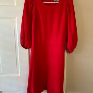 Chelsea28 Vibrant Red 3/4 length Sleeve Dress